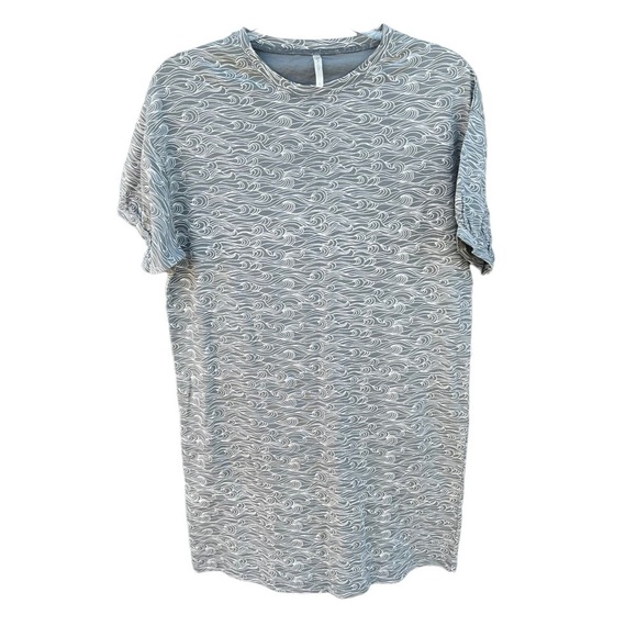 Rylee + Cru Ocean Waves T-Shirt Dress Gray White Short Sleeve Small NWT - Picture 3 of 10